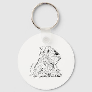 Llavero Ilustración de perro Schnauzer miniatura