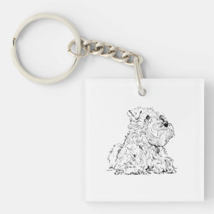 Llavero Ilustración de perro Schnauzer miniatura