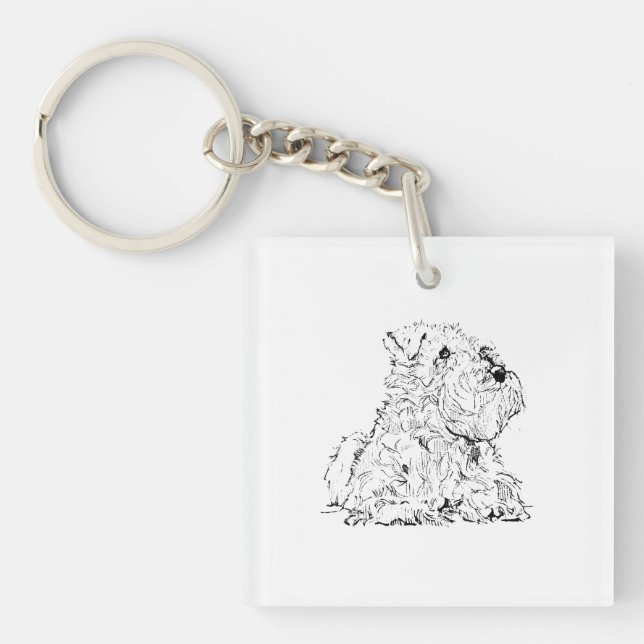 Llavero Ilustración de perro Schnauzer miniatura (Frente)