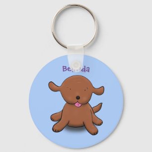 Llavero Ilustracion de personalizado azul de cachorro aleg