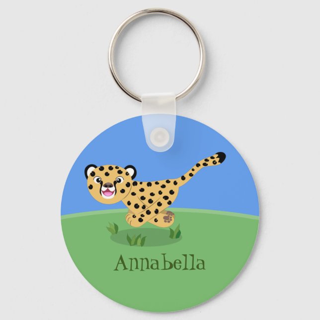 Llavero Ilustracion de personalizado con queso lindo (Anverso)