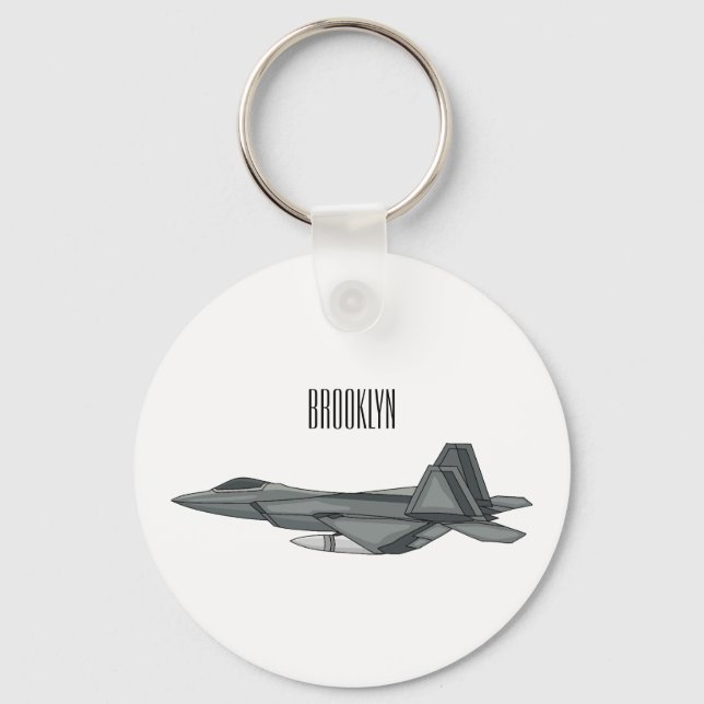 Llavero Ilustracion de personalizado de aviones de combate (Anverso)