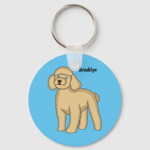 Llavero Ilustracion de personalizado de caniche marrón fel