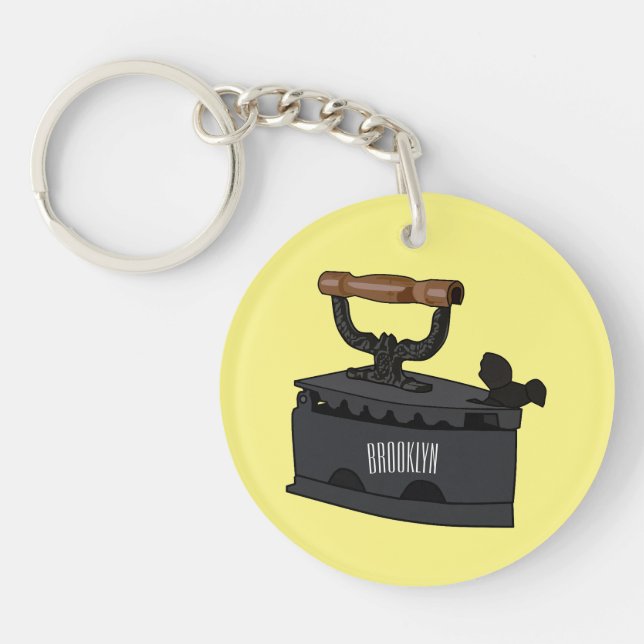 Llavero Ilustracion de personalizado de carbón vegetal (Frente)