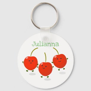 Llavero Ilustracion de personalizado de cerezas rojas de s