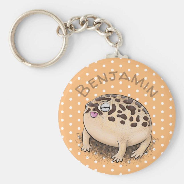 Llavero Ilustracion de personalizado de ciruela del desier (Frente)