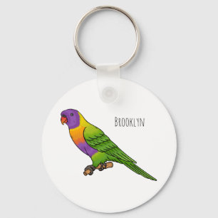 Llavero Ilustracion de personalizado de cocodrilo arcoiris