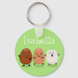 Llavero Ilustracion de personalizado de huevos graciosos