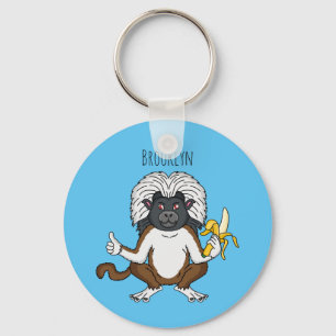 Llavero Ilustracion de personalizado de mono Tamarin Top d