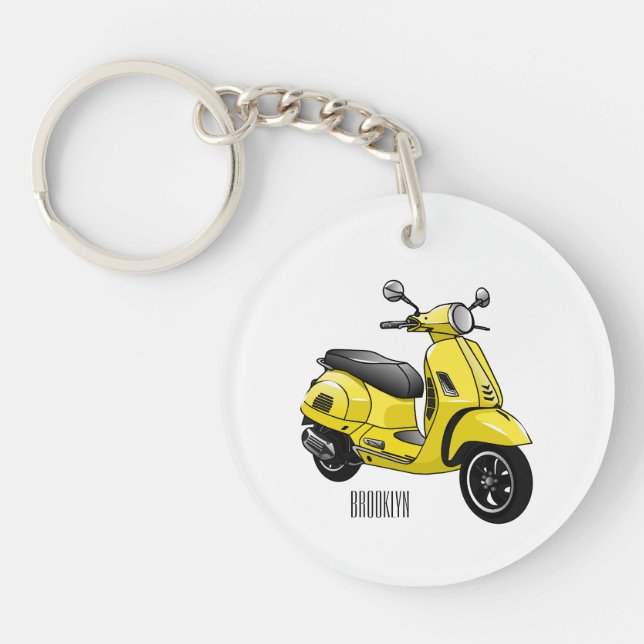 Llavero Ilustracion de personalizado de motocicleta con ci (Frente)