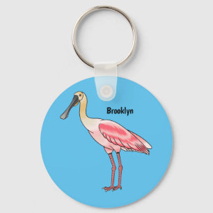 Llavero Ilustracion de personalizado de pájaro cucharón de