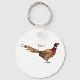 Llavero Ilustracion de personalizado de pájaro de cuello a