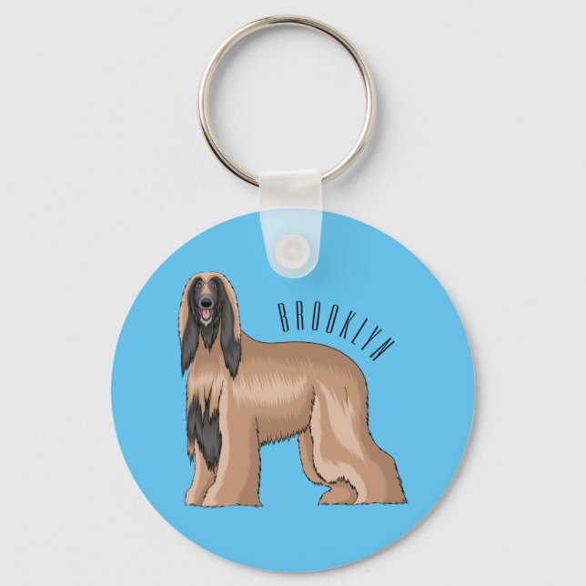 Llavero Ilustracion de personalizado de perro de perro per (Anverso)