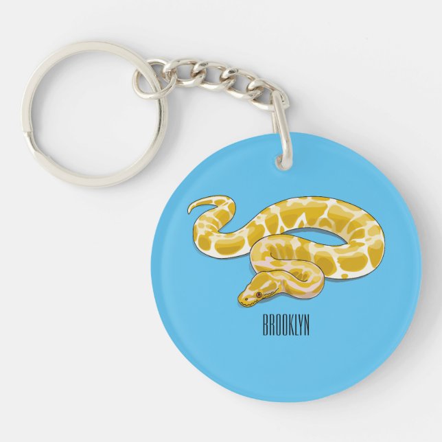 Llavero Ilustracion de personalizado de pitón birmano (Frente)