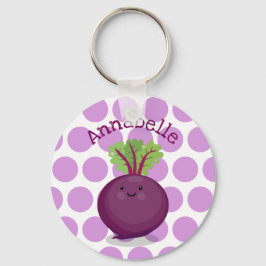 Llavero Ilustracion de personalizado de remolacha morada f