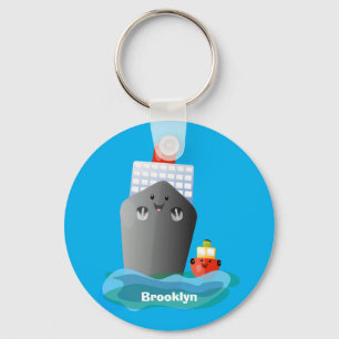 Llavero Ilustracion de personalizado de remolcador de barc