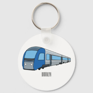 Llavero Ilustracion de personalizado de trenes eléctricos