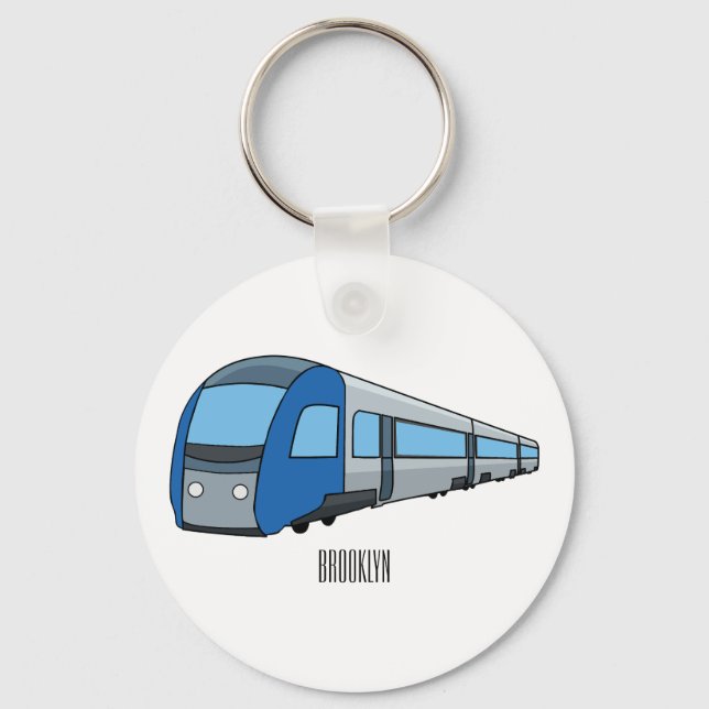 Llavero Ilustracion de personalizado de trenes eléctricos (Anverso)