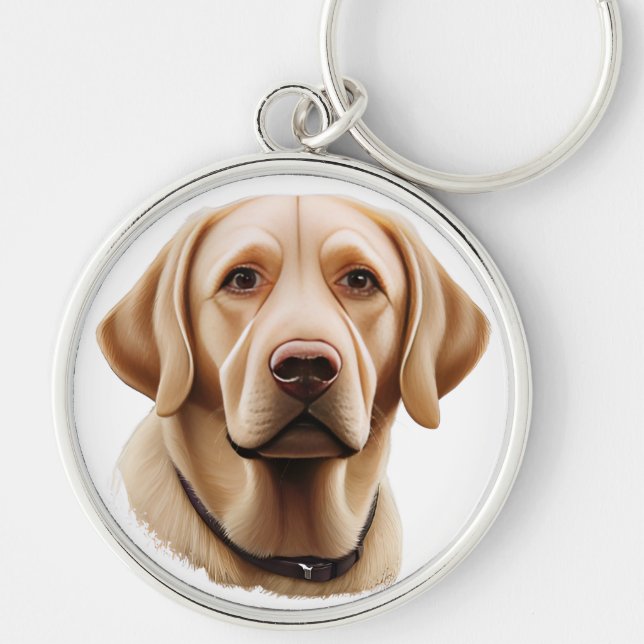 Llavero Ilustracion de recuperación de Labrador clásico (Frente)