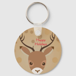Llavero ilustracion de renos en un fondo marrón Keych