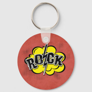 Llavero Ilustracion de rock de estilo cómico