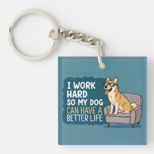 Llavero Ilustración de sofá con cita divertida de perro Sh