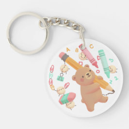 Llavero Ilustración de Teddy para el regreso a clases