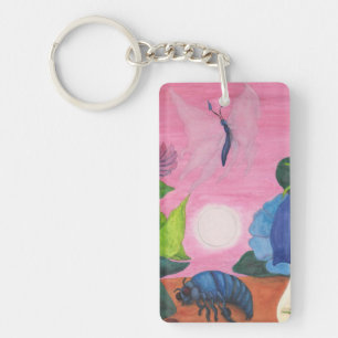 Llavero Ilustracion de transformación de mariposa de insec