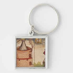 Llavero Ilustracion de un alquimista en el trabajo