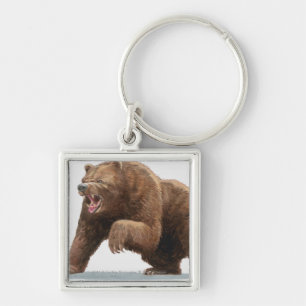 Llavero Ilustracion de un oso de Brown