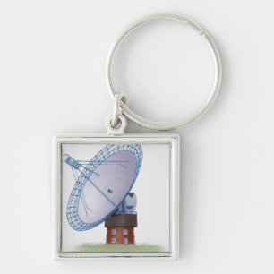 Llavero Ilustracion de un telescopio de radio
