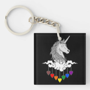 Llavero Ilustración de Unicornio Majestuoso Arte