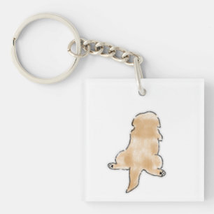 Llavero Ilustración de vista trasera de perro adorable en