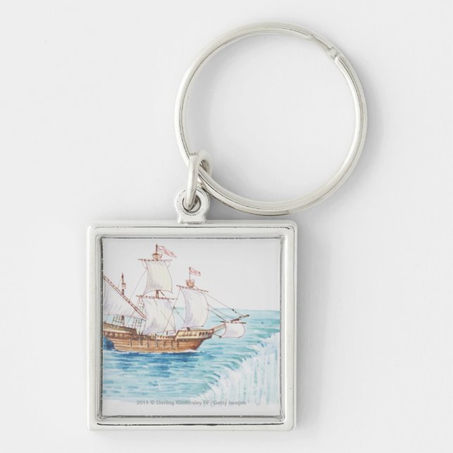 Llavero Ilustracion del borde inminente de la nave de la (Frente)