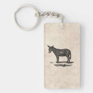 Llavero Ilustracion del burro del vintage - burros 1800's