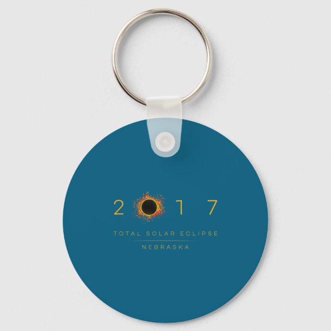 Llavero Ilustración del eclipse solar total Nebraska 2017 (Anverso)