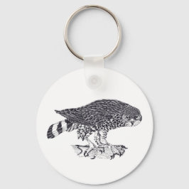 Llavero Ilustracion del Halcón de resplandor sobre el botó