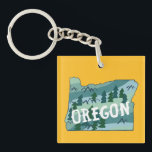 Llavero Ilustracion del Mapa Estatal de Oregon<br><div class="desc">Echa un vistazo a este divertido ilustracion de mapas del estado de Oregon y asegúrate de buscar en mi tienda otros artículos similares como tazas,  camisetas,  gorras y más!</div>