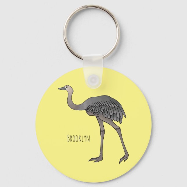 Llavero Ilustracion del personalizado de aves de mayor rhe (Anverso)