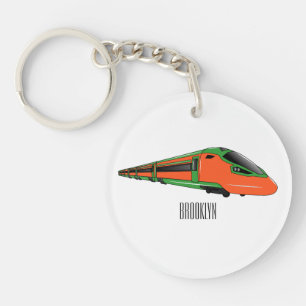 Llavero Ilustracion del personalizado del tren de bala