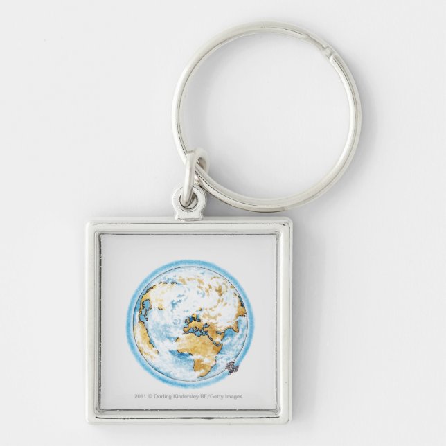 Llavero Ilustracion del satélite que está en órbita la (Frente)