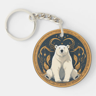 Llavero Ilustración elegante de oso polar