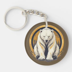 Llavero Ilustración elegante de oso polar