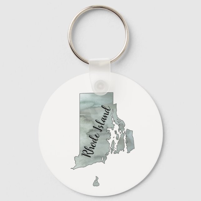 Llavero Ilustracion Estatal de Rhode Island (Anverso)