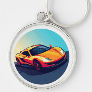 Llavero Ilustración Estilizada de Coche Deportivo