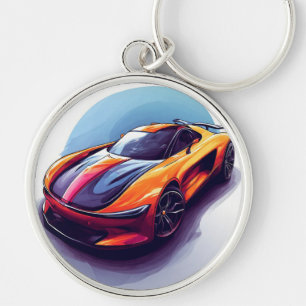 Llavero Ilustración Estilizada de Coche Deportivo