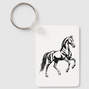 Llavero Ilustración estilizada del elegante caballo Akhal-