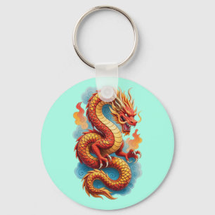 Llavero Ilustración Fiery del Dragón Rojo Chino-67561