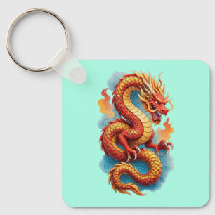 Llavero Ilustración Fiery del Dragón Rojo Chino-67561