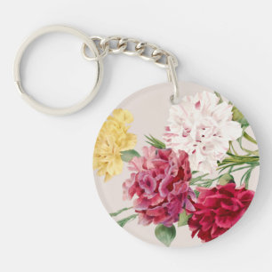 Llavero Ilustración floral de clavel vintage